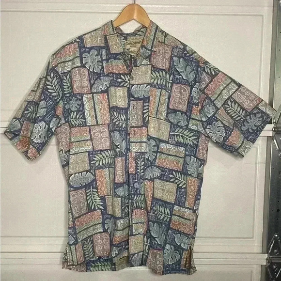 Vintage Cooke Street Reverse Print Honolulu Hawaii Short Sleeve Button Down 2XL - Picture 1 of 6
